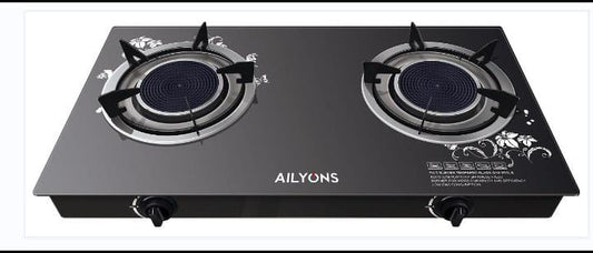 Ailyons 2 Burner Glass Top Gas Cooker and Infrared Double Burner