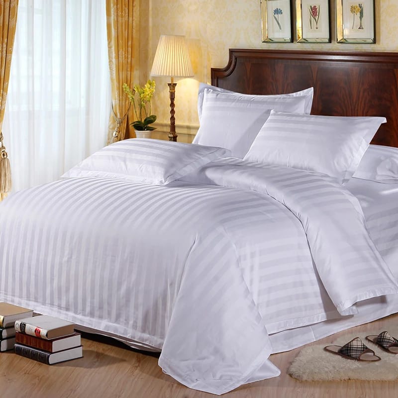 Pure White Stripped Duvet covers