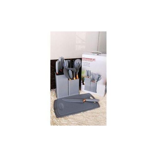 Silicon Silicone Set Of Silicone & Wood Spoon And Knife Set - Includes Chopping Board