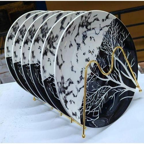 Ceramic 6 Pcs BLACK & WHITE plates