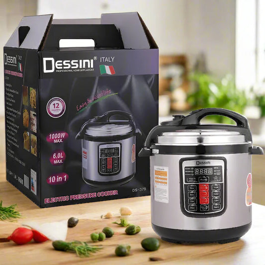 Dessini 6L Electric Pressure Cooker 1000W 10in1 MultiFunction Cooker with Stainless Steel NonStick Pot
