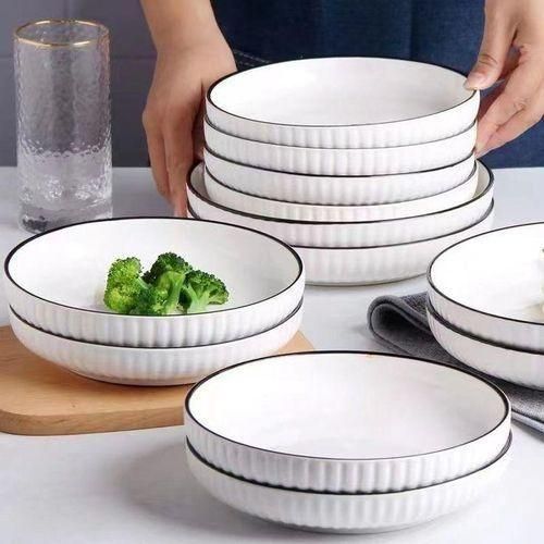 Ceramics 6 pcs ceramic Dinner plates 8 INCH