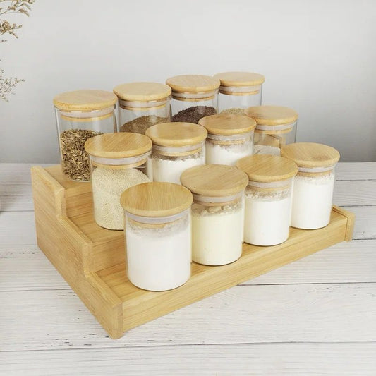 Glass Spice Jars with Bamboo Lid 