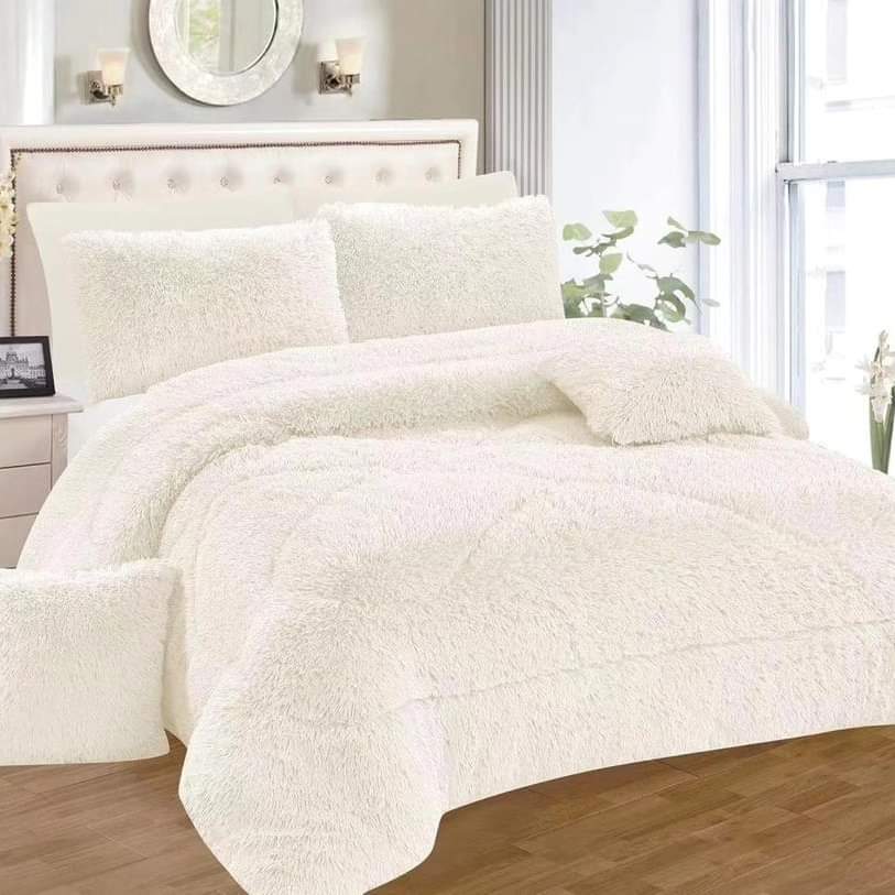6pc Luxury Velvet Plush Fur Duvet set