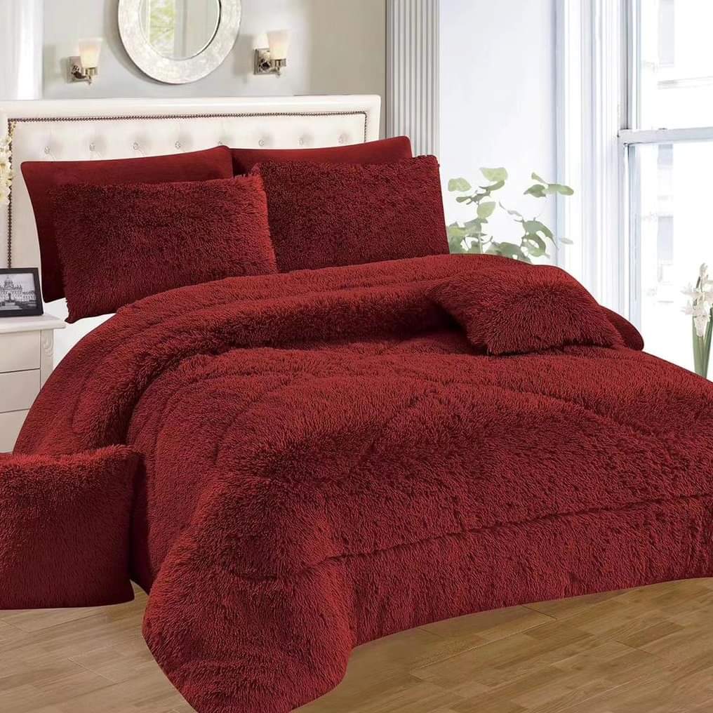 6pc Luxury Velvet Plush Fur Duvet set