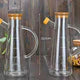 Oil /vinegar glass dispenser with bamboo lid cover