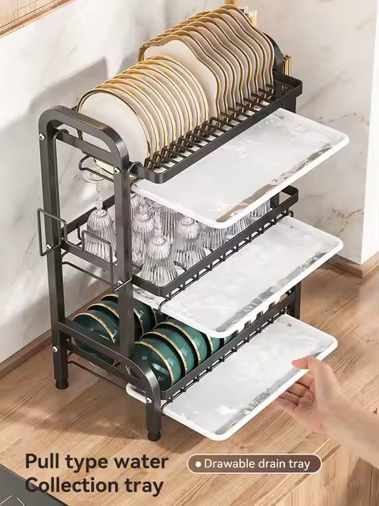 3 Layer Advanced Black Dish Rack