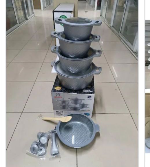 Bosch 11pc Cookware with Silicone lid covers_