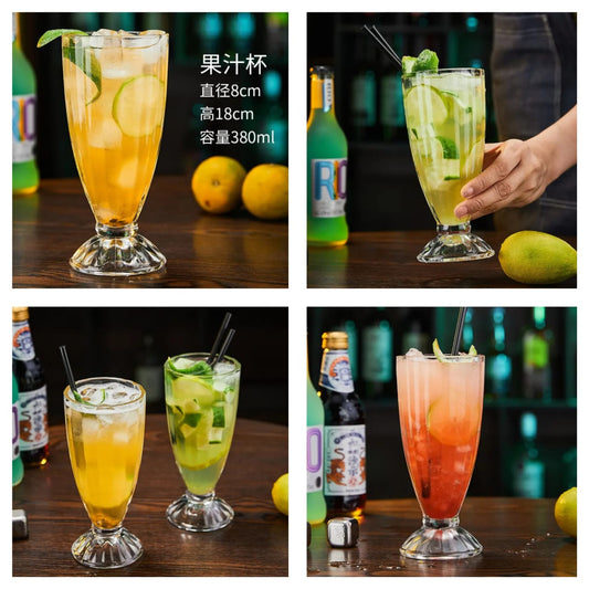 6pc milk shake glass smoothie glass/juice set