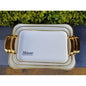 Acrylic 3 Piece Breakfast Tray/ Platter With Gold Handles