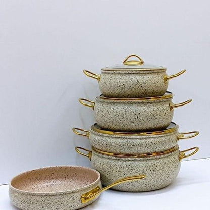9pcs Granite Classy Cookware Set-AMBER RAY COOKING POTS