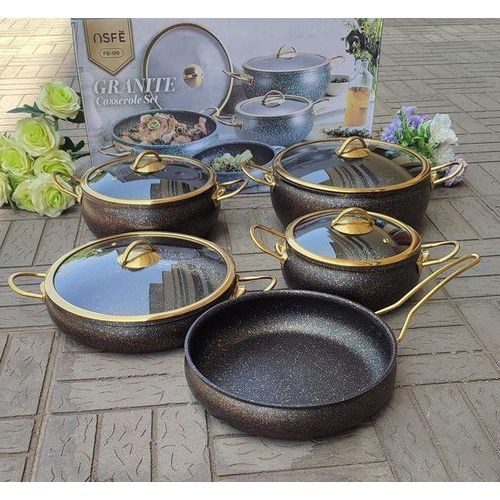 9pcs Granite Classy Cookware Set-AMBER RAY COOKING POTS