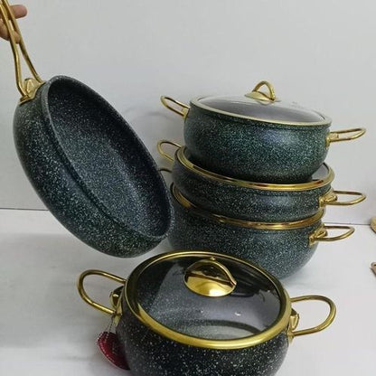 9pcs Granite Classy Cookware Set-AMBER RAY COOKING POTS