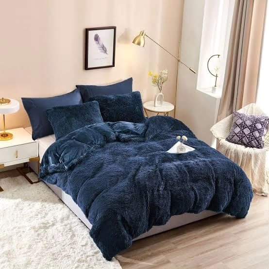 6pc Luxury Velvet Plush Fur Duvet set