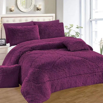 6pc Luxury Velvet Plush Fur Duvet set