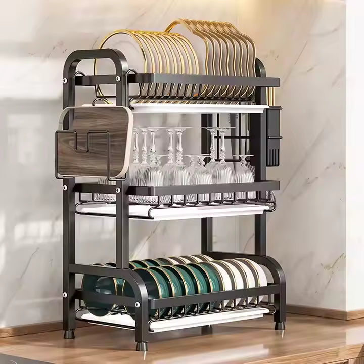 3 Layer Advanced Black Dish Rack