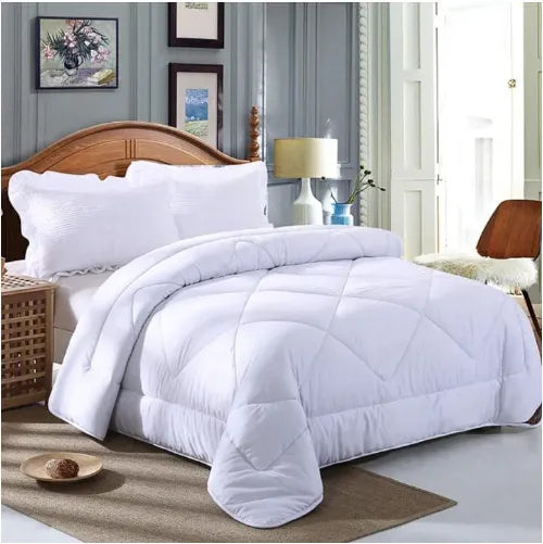 White Striped Binded Duvet Set Size 6x7 Includes Duvet Cover, Bedsheet, and 2 Pillow Cases Elegant and Comfortable