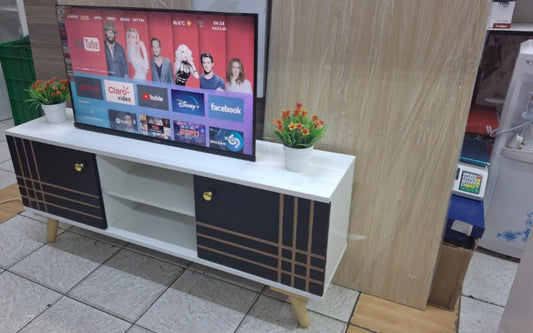 Sydney Modern Wooden TV Stand 4FT White and Black