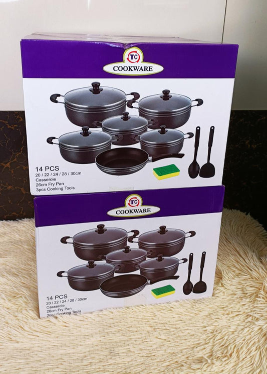 TC 14pcs Non-Stick Cookware sets