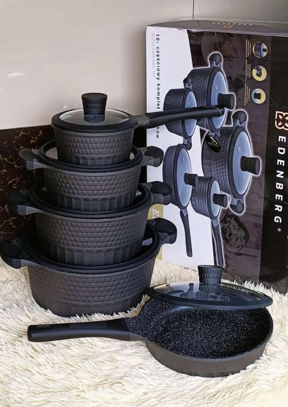 Edenberg EB9186 Black 10pcs Cookware Sets