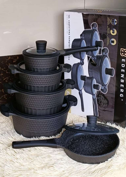 Edenberg EB9186 Black 10pcs Cookware Sets