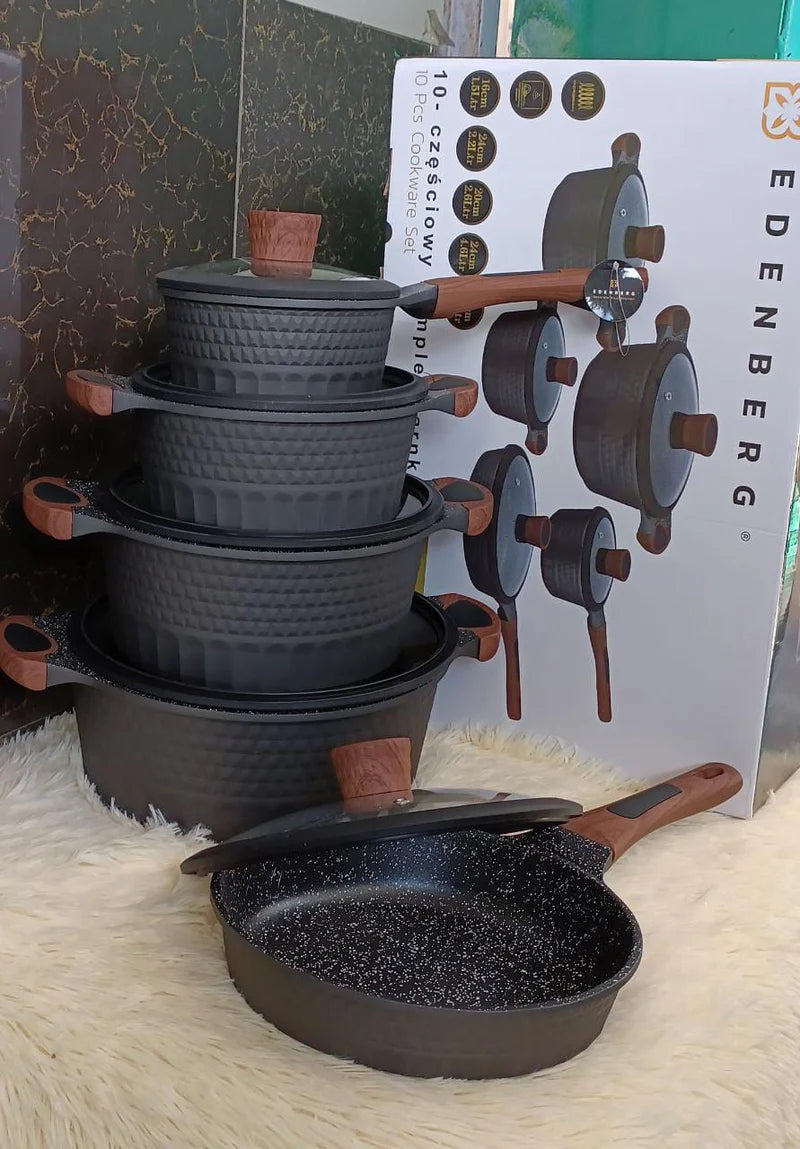 Edenberg EB9186 Black 10pcs Cookware Sets